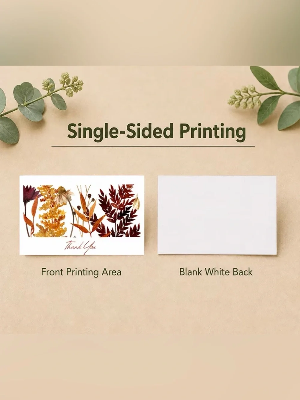 Thank You Note Cards - Autumn Leaves Design Set of 50